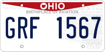 OH license plate GRF1567