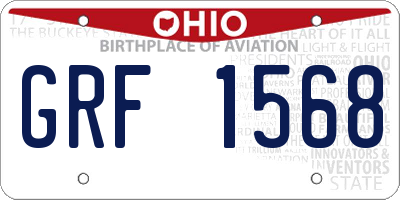 OH license plate GRF1568