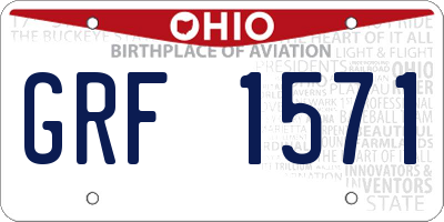 OH license plate GRF1571