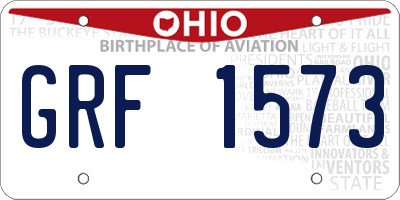 OH license plate GRF1573