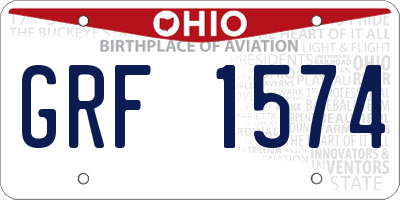 OH license plate GRF1574