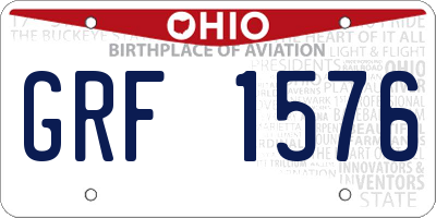OH license plate GRF1576
