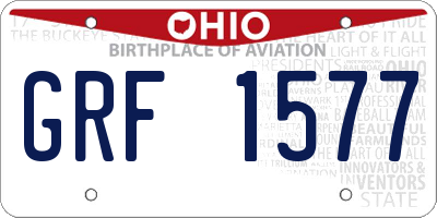 OH license plate GRF1577