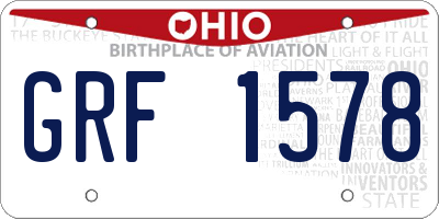 OH license plate GRF1578