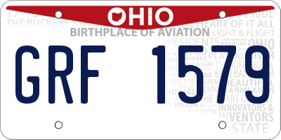 OH license plate GRF1579