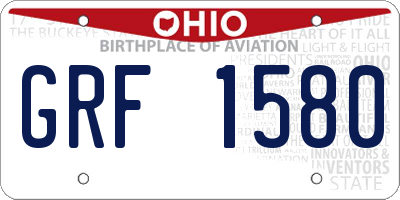 OH license plate GRF1580