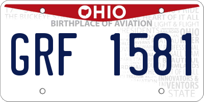 OH license plate GRF1581