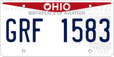 OH license plate GRF1583