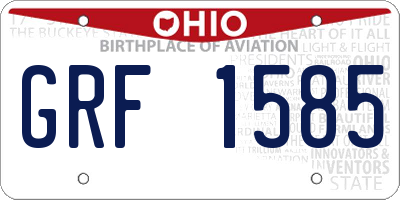 OH license plate GRF1585