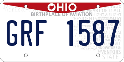 OH license plate GRF1587