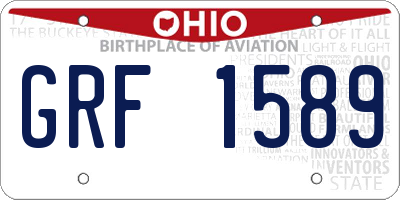 OH license plate GRF1589