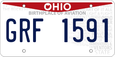 OH license plate GRF1591