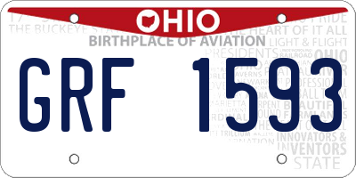 OH license plate GRF1593