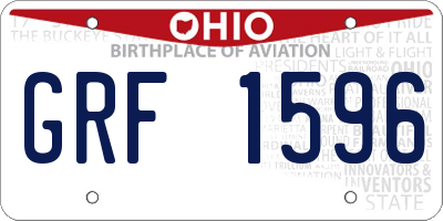 OH license plate GRF1596