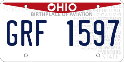 OH license plate GRF1597