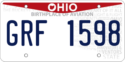 OH license plate GRF1598