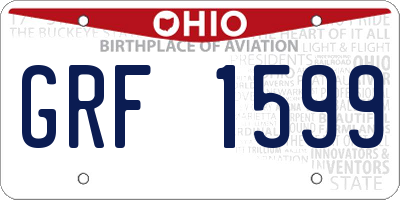 OH license plate GRF1599