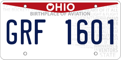 OH license plate GRF1601