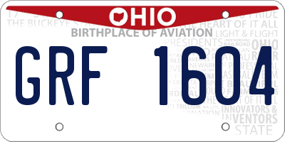 OH license plate GRF1604