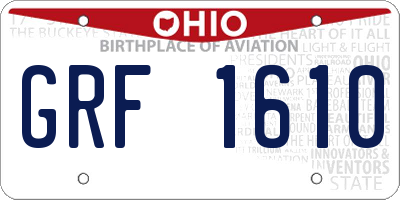 OH license plate GRF1610