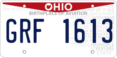 OH license plate GRF1613