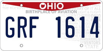 OH license plate GRF1614