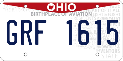 OH license plate GRF1615