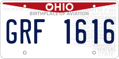 OH license plate GRF1616