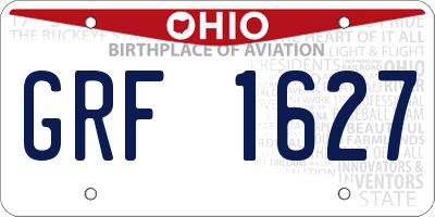 OH license plate GRF1627