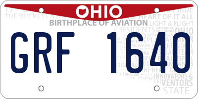 OH license plate GRF1640