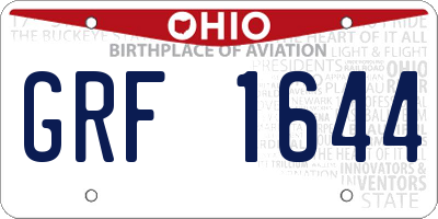 OH license plate GRF1644