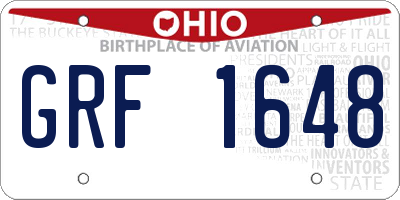 OH license plate GRF1648