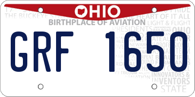 OH license plate GRF1650