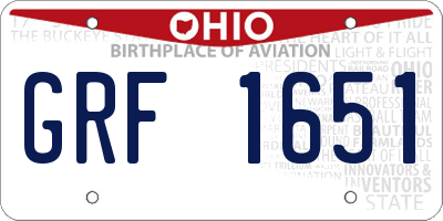 OH license plate GRF1651