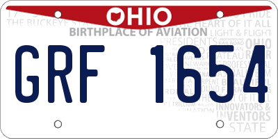 OH license plate GRF1654