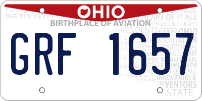 OH license plate GRF1657