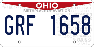 OH license plate GRF1658
