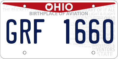 OH license plate GRF1660
