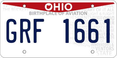 OH license plate GRF1661