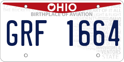 OH license plate GRF1664