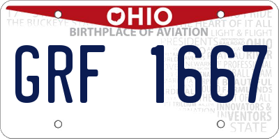 OH license plate GRF1667