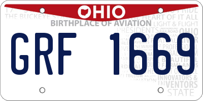 OH license plate GRF1669