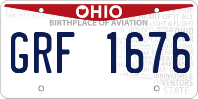 OH license plate GRF1676