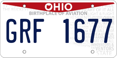 OH license plate GRF1677