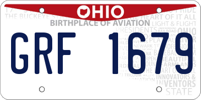 OH license plate GRF1679