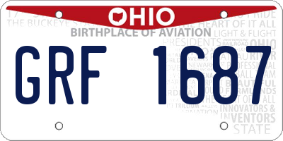 OH license plate GRF1687