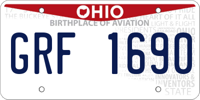 OH license plate GRF1690