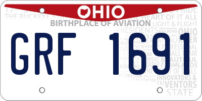 OH license plate GRF1691