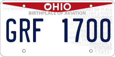 OH license plate GRF1700