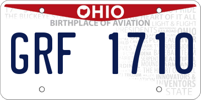 OH license plate GRF1710